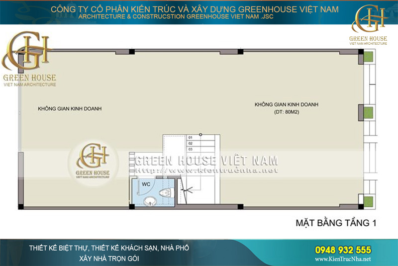 Không gian kinh doanh được dành riêng tại mặt bằng tầng 1