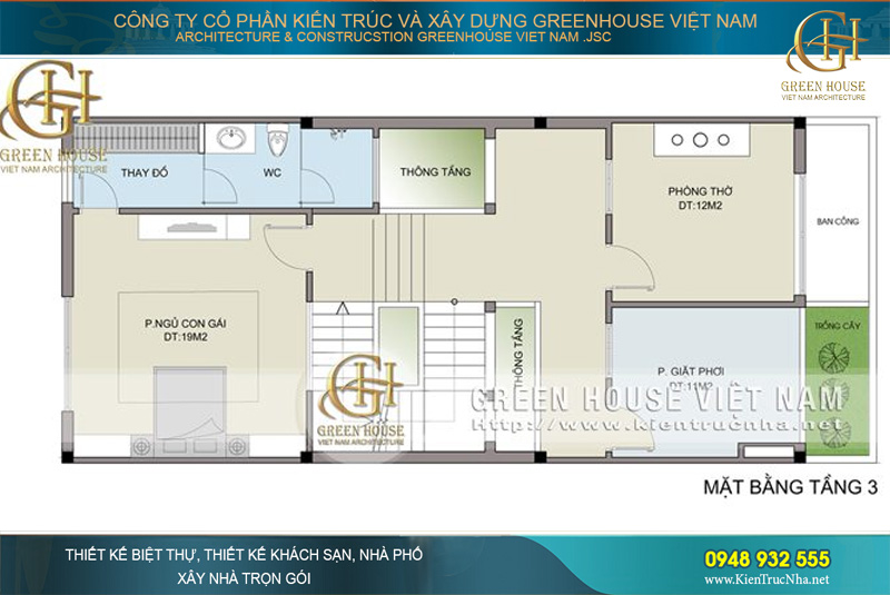 Khu vực ban công và tiểu cảnh cây xanh được thiết kế độc đáo, ấn tượng và phù hợp với kiến trúc tổng thể chung của ngôi nhà