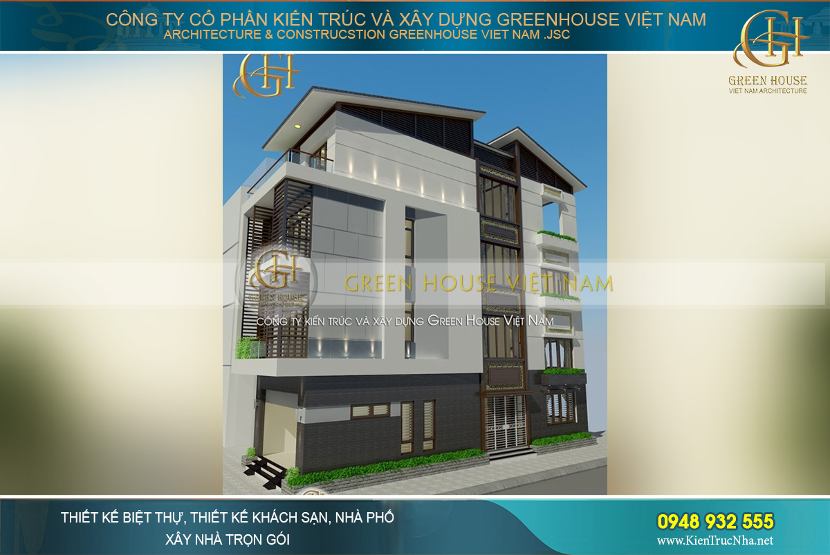 Kiến trúc sang trọng, không gian bề thế của ngôi nhà phố 4 tầng 2 mặt tiền tại Bắc Giang
