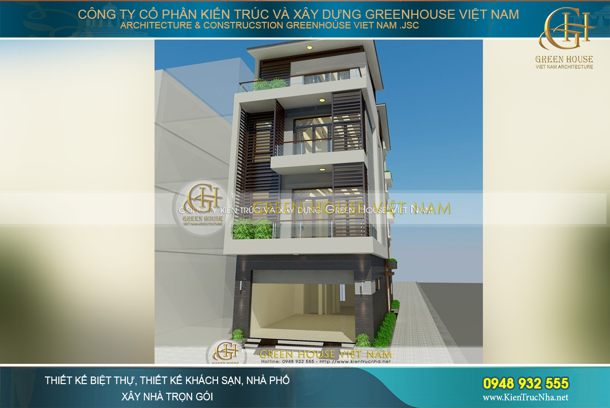 Kiến trúc của từng phía mặt tiền được thay đổi để đảm bảo sự tiện nghi trong công năng sinh hoạt của gia đình