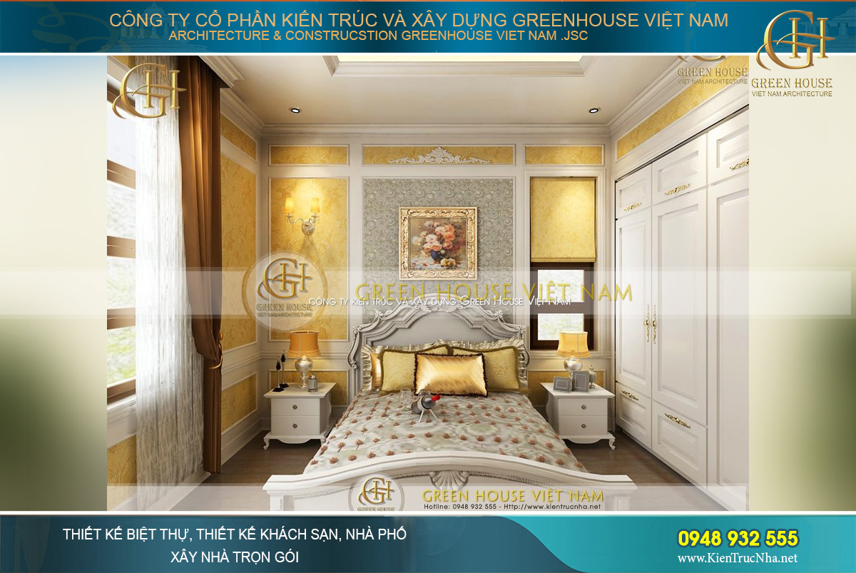 Sắc vàng kim kết hợp màu trắng vừa nổi bật lại giữ được sự thanh nhã đầy tinh tế