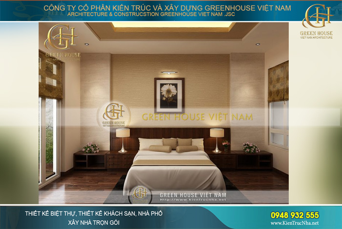 Nội thất gỗ được sử dụng tương đối nhiều trong thiết kế nhà phố 4 tầng tại Bắc Giang