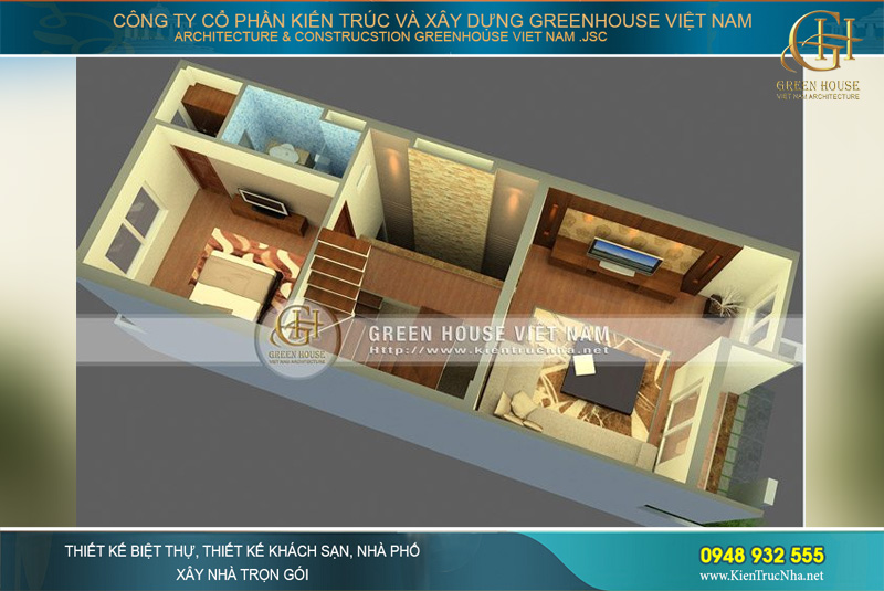 Sàn gỗ được lắp đặt tại không gian phòng ngủ để hài hòa với tổng thể nội thất chung