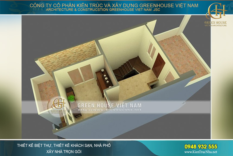 Tầng 4 với phòng thờ được thiết kế theo phong thủy cho chủ nhà. hệ thống sân chơi và khu vực giặt đồ, phơi phóng