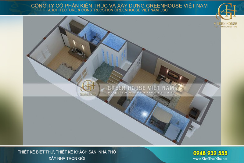 Khu vực phòng ngủ với nhà vệ sinh riêng, đảm bảo nhu cầu sinh hoạt cá nhân của từng thành viên