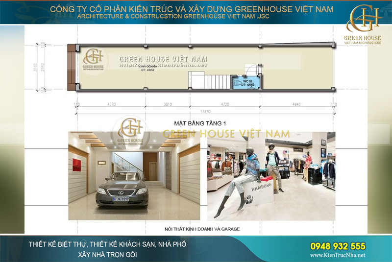 Khu vực kinh doanh thời trang của gia chủ với cách sắp xếp, bài trí nội thất hấp dẫn và thu hút