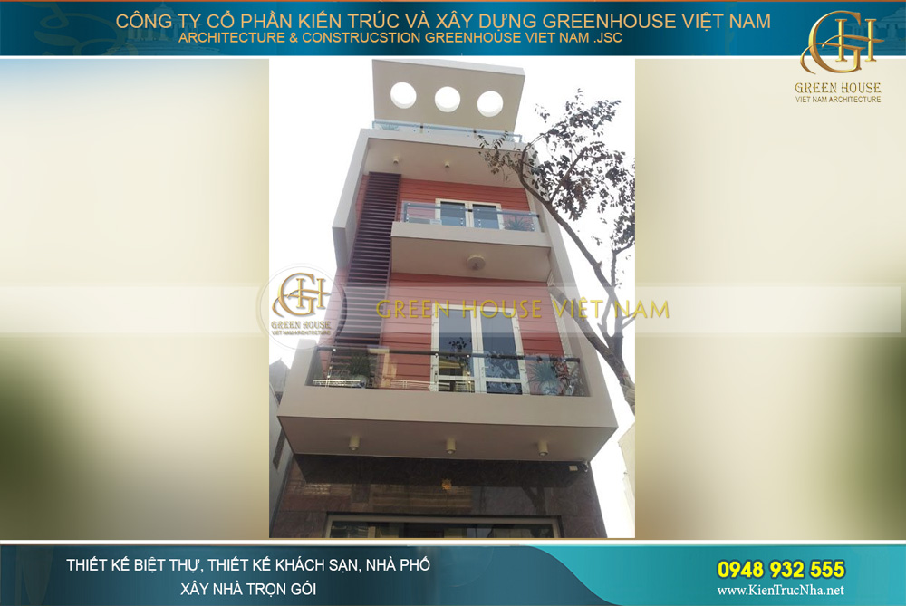 Hình ảnh thi công nhà phố 4 tầng sau khi hoàn thiện