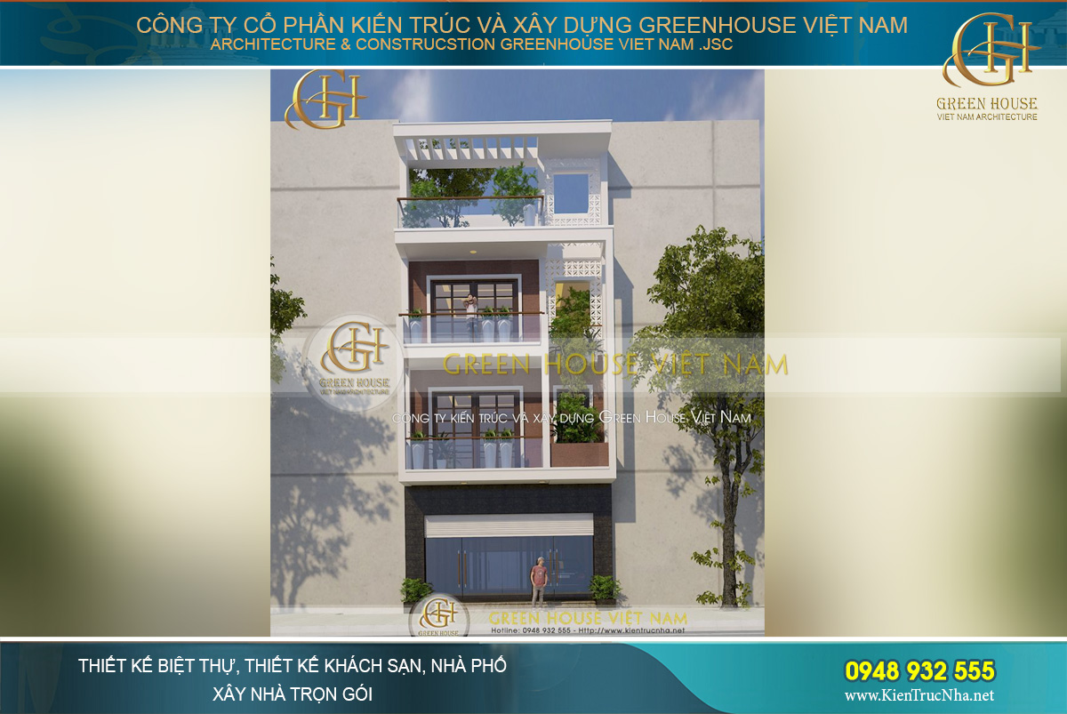 Kiến trúc mặt tiền sang trọng mang phong cách hiện đại đầy ấn tượng của ngôi nhà phố
