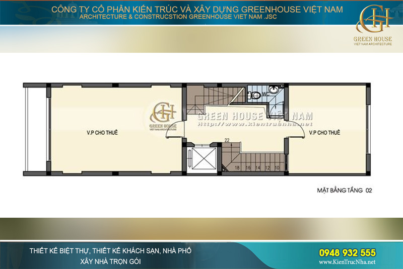 Mặt bằng văn phòng cho thuê ở tầng 2