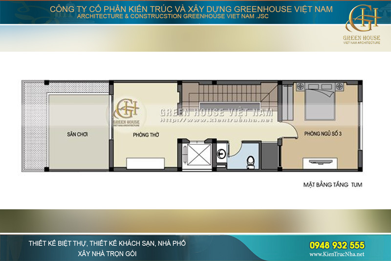 Khu vực phòng thờ luôn được đặt riêng tại tầng cao nhất của ngôi nhà để đảm bảo sự sạch sẽ, không gian linh thiêng