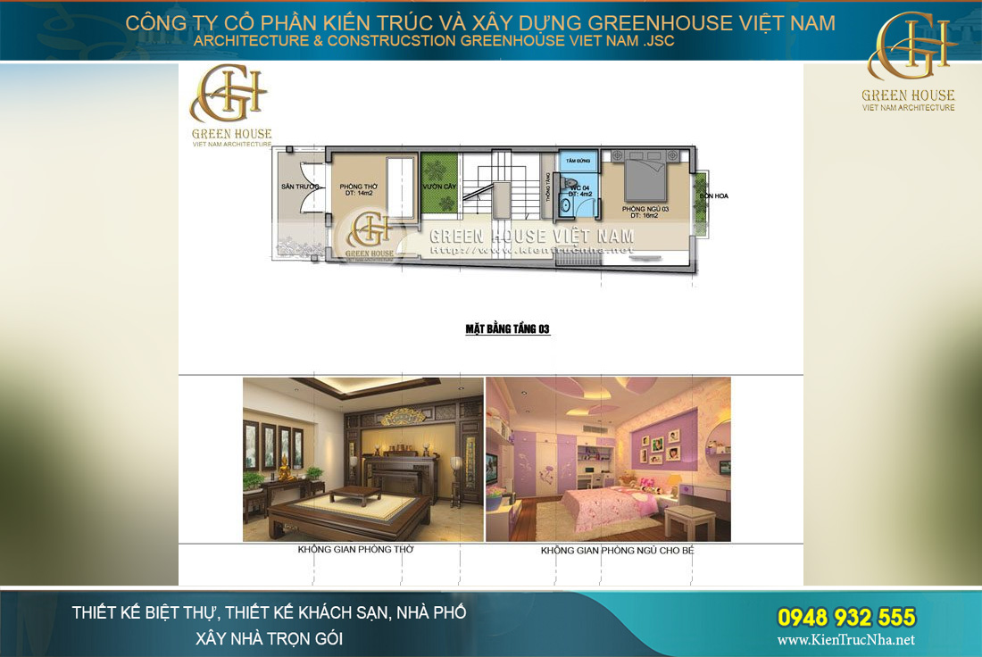 Bố trí công năng sử dụng của tầng 3 nhà phố hiện đại 4 tầng