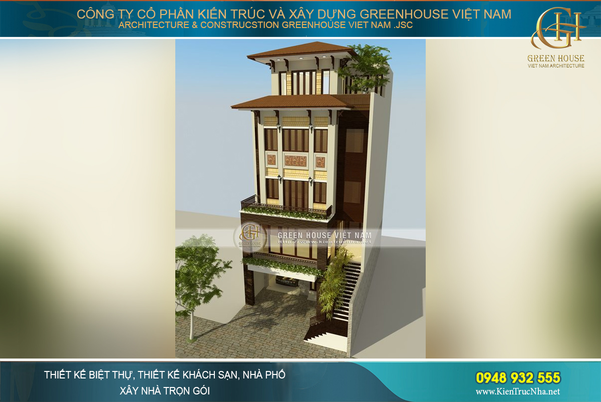Ngôi nhà ống 5 tầng phong cách Á Đông với sự khang trang, bề thế đầy lôi cuốn