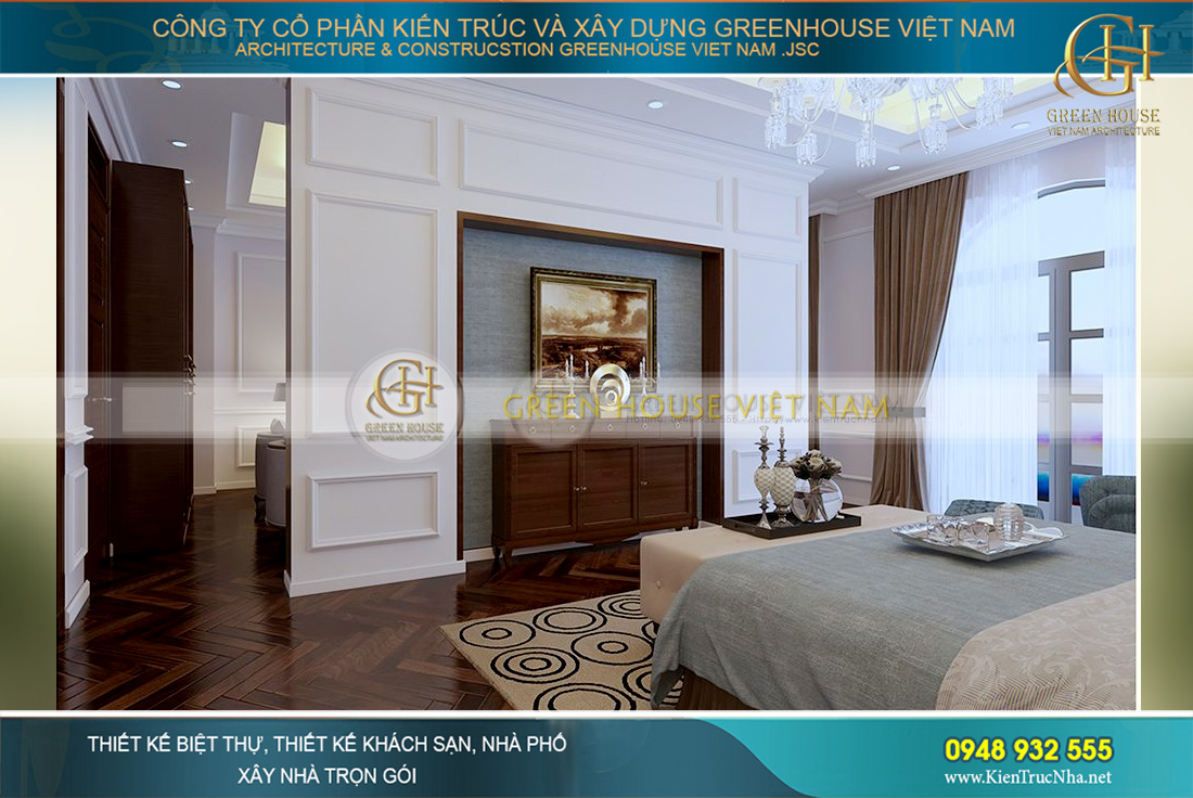 thiết kế nội thất biệt thự tân cổ điển tại Bắc Giang