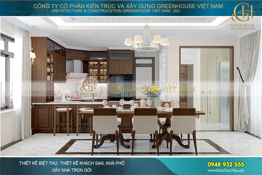 thiết kế nội thất biệt thự tân cổ điển tại Bắc Giang