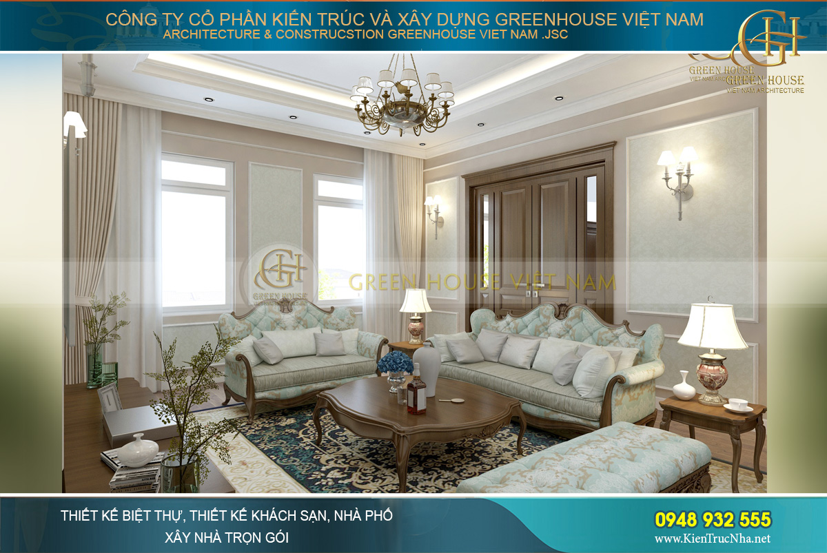 thiết kế biệt thự tân cổ điển 3 tầng tại bắc giang