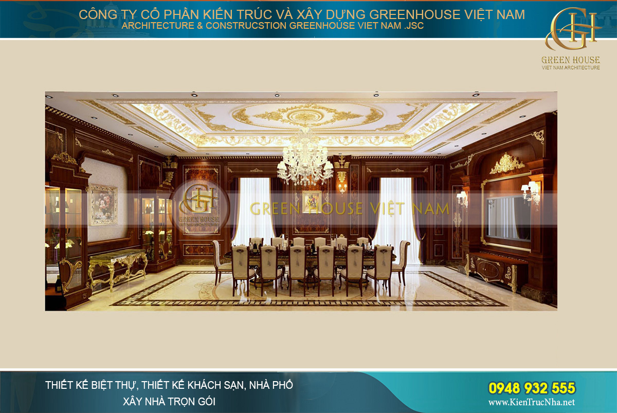 thiết kế nội thất biệt thự tân cổ điển bắc giang