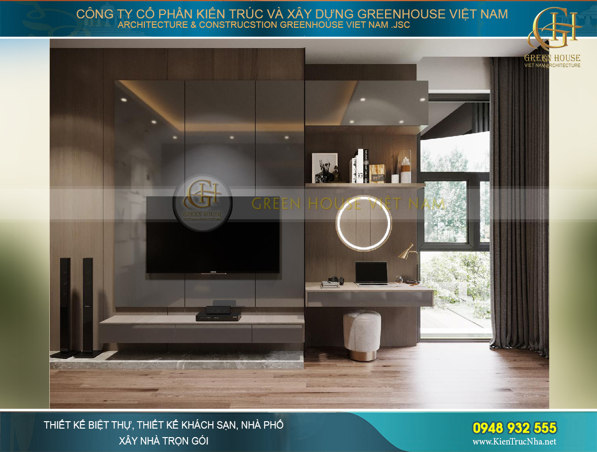 thiết kế nội thất biệt thự hiện đại 2 tầng
