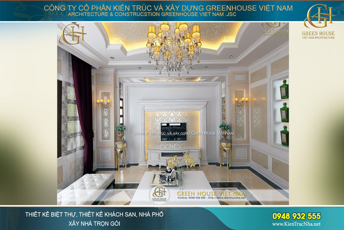 thiết kế nội thất biệt thự tân cổ điển tại Hà Nội