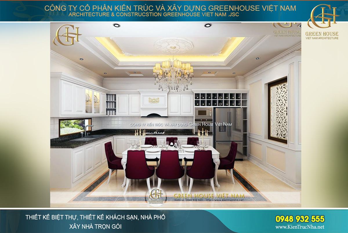 thiết kế nội thất biệt thự tân cổ điển tại Hà Nội