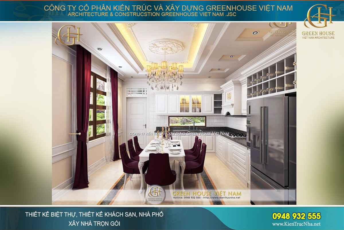thiết kế nội thất biệt thự tân cổ điển tại Hà Nội