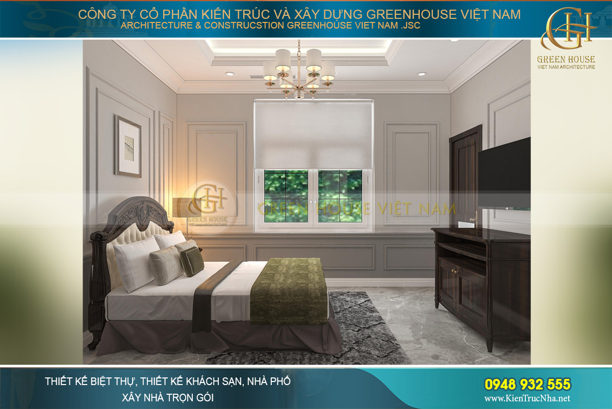 thiết kế nội thất biệt thự tân cổ điển 4 tầng
