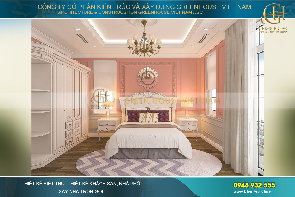 thiết kế nội thất biệt thự tân cổ điển 4 tầng