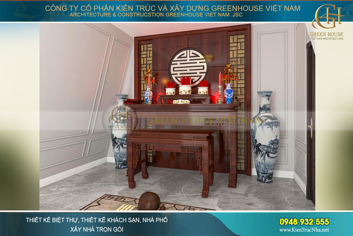 thiết kế nội thất biệt thự tân cổ điển 4 tầng