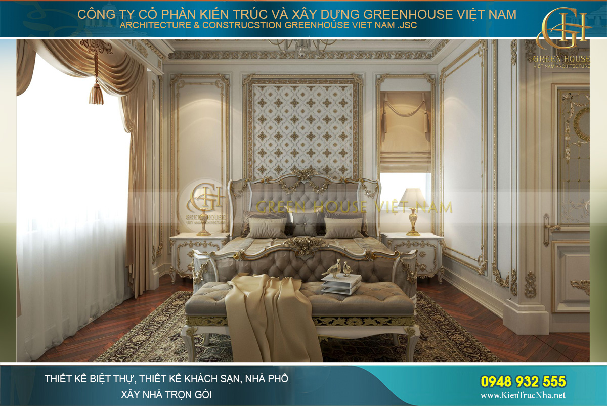 thiết kế nội thất dinh thự 2 tầng bạc liêu