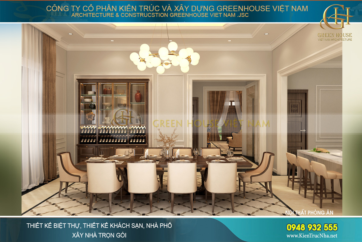 thiết kế nội thất biệt thự tân cổ điển