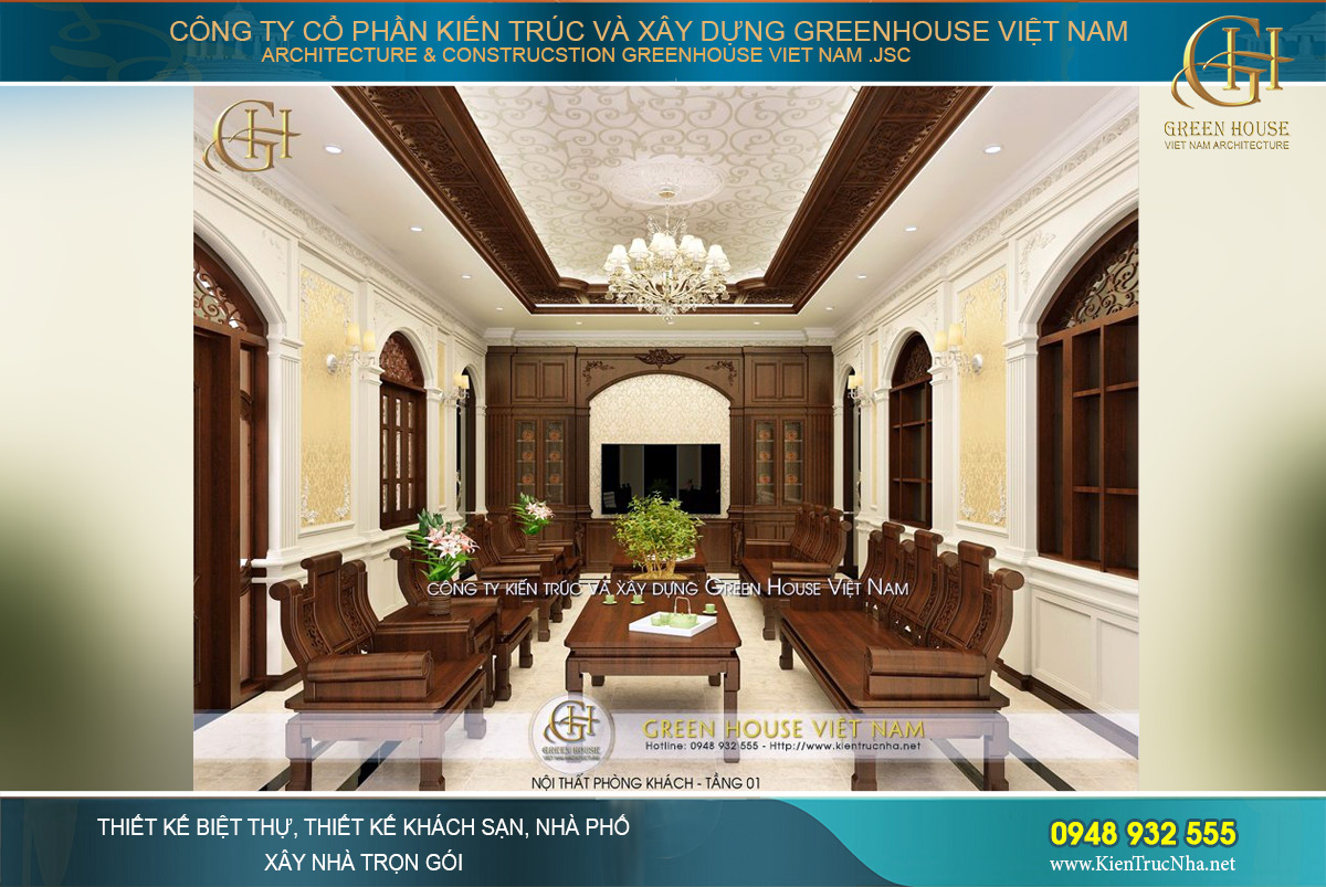 thiết kế nội thất biệt thự tân cổ điển tại Hà Nội