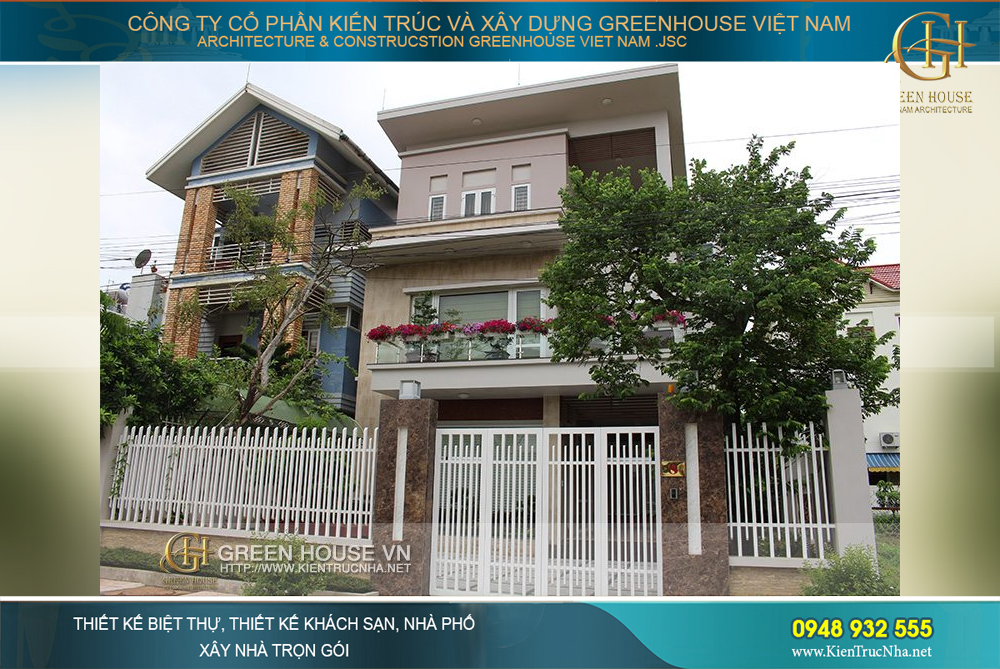 Ngôi biệt thự được xây dựng vững chãi với kiểu dáng kiến trúc hiện đại, đẹp mắt
