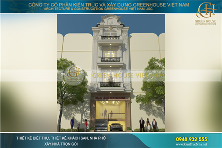 Thiết kế nhà phố tân cổ điển 5 tầng đẹp thanh lịch tại Hà Nội