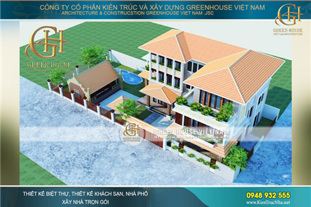 Mới lạ thiết kế biệt thự sân vườn 3 tầng tại Bắc Ninh