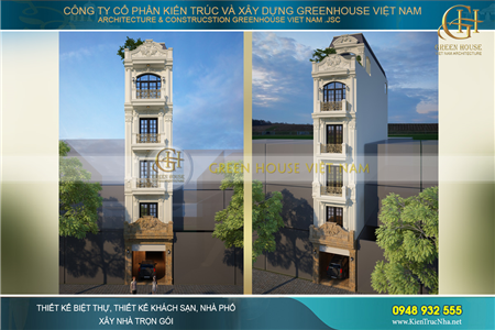 Nhà phố 5 tầng kiến trúc tân cổ điển sang trọng tại Hà Nội