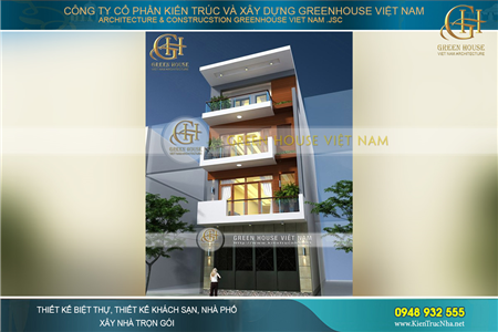 Thiết kế nhà phố hiện đại có ban công giúp giao hòa với thiên nhiên