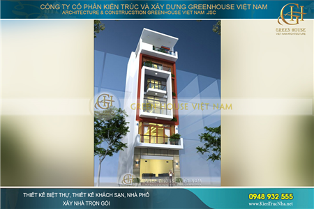 Nhà phố 6 tầng mặt tiền 6m phong cách hiện đại trẻ trung tại Hải Phòng