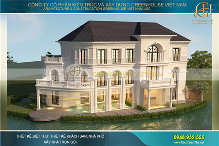 Thiết kế xây dựng biệt thự tân cổ điển 3 Tầng 5 Phòng Ngủ tại Hà Nội