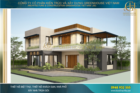 Tham khảo mẫu biệt thự 2 tầng mặt tiền 15m đẹp tại Hải Dương