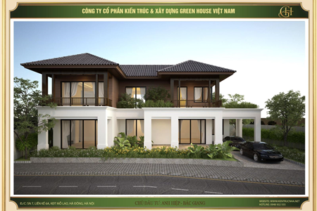 Biệt thự 2 tầng 5 phòng ngủ tại Bắc Giang - chất liệu hiện đại tinh tế