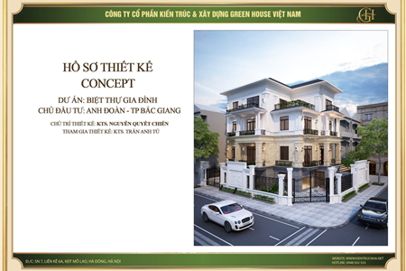 Thi công trọn gói biệt thự 4 tầng tại Bắc Giang