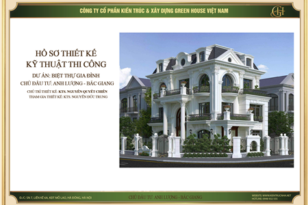 Biệt thự cổ điển Pháp 3 tầng đẹp tại Bắc Giang 2023 