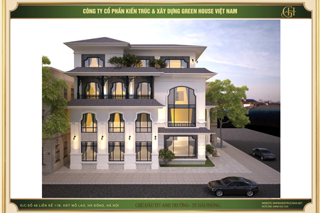 Thiết kế biệt thự tân cổ điển 4 tầng kết hợp kinh doanh nhà hàng sang trọng