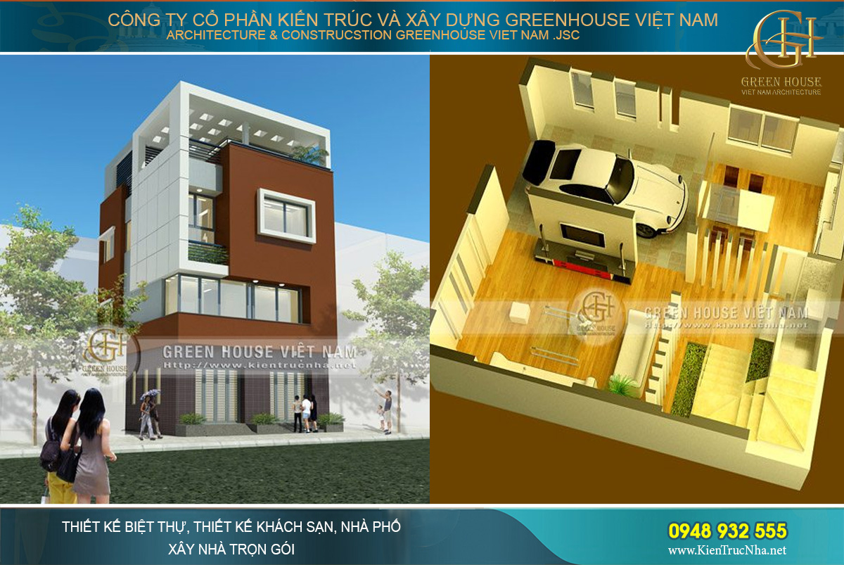 Thiết kế nhà ống 4 tầng diện tích 8x9m hiện đại tại Hải Phòng