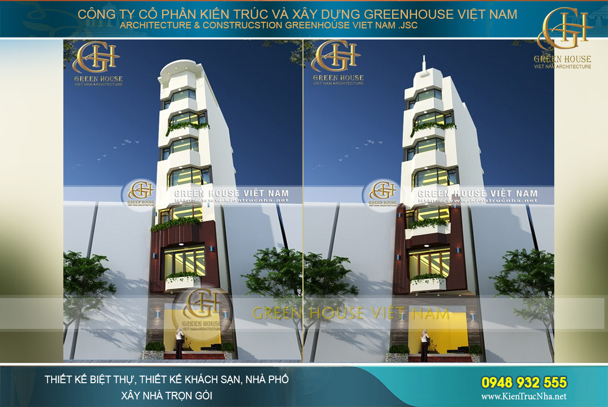 Thiết kế nhà ống 7 tầng diện tích 31m2 tại Bắc Giang