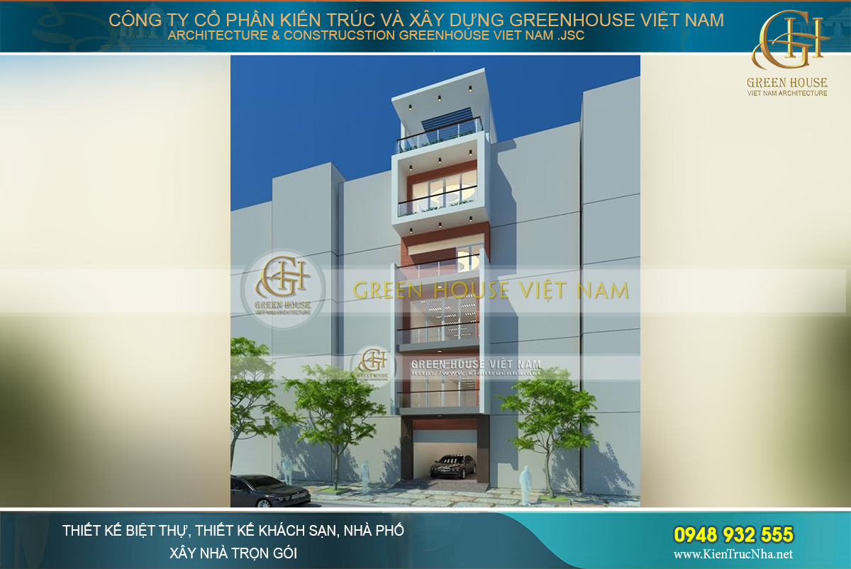 Thiết kế nhà phố 6 tầng kết hợp kinh doanh tại Hà Nội