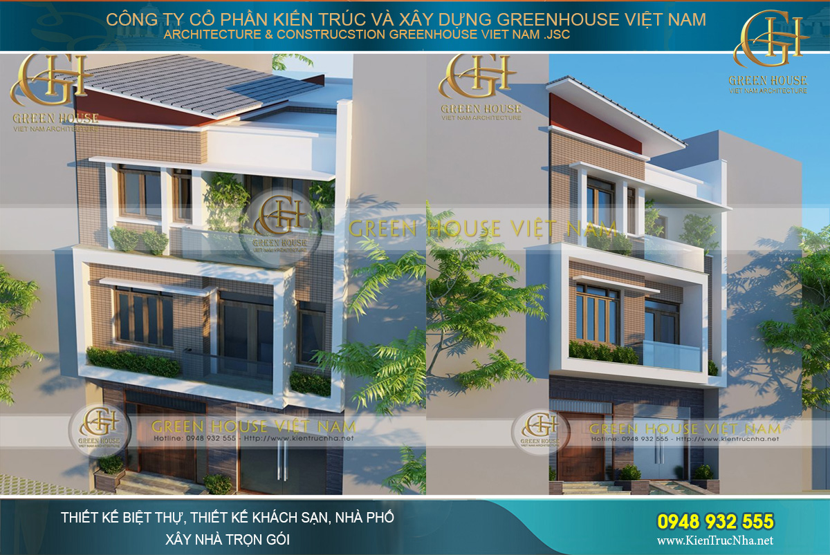 Thiết kế kiến trúc nhà phố 3 tầng hiện đại tại Bắc Giang