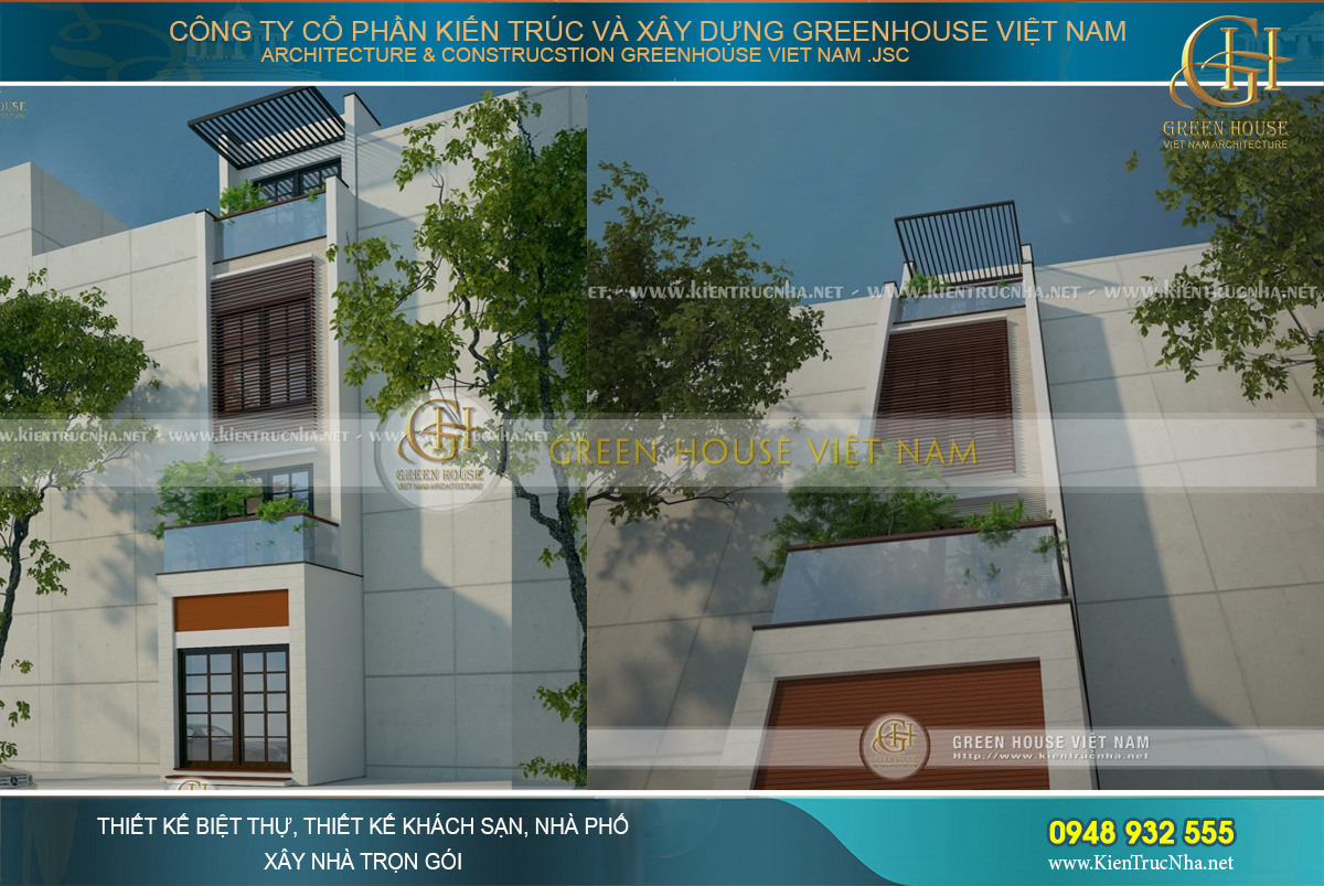 Thiết kế nhà ống 4 tầng phong cách hiện đại tại Bắc Giang