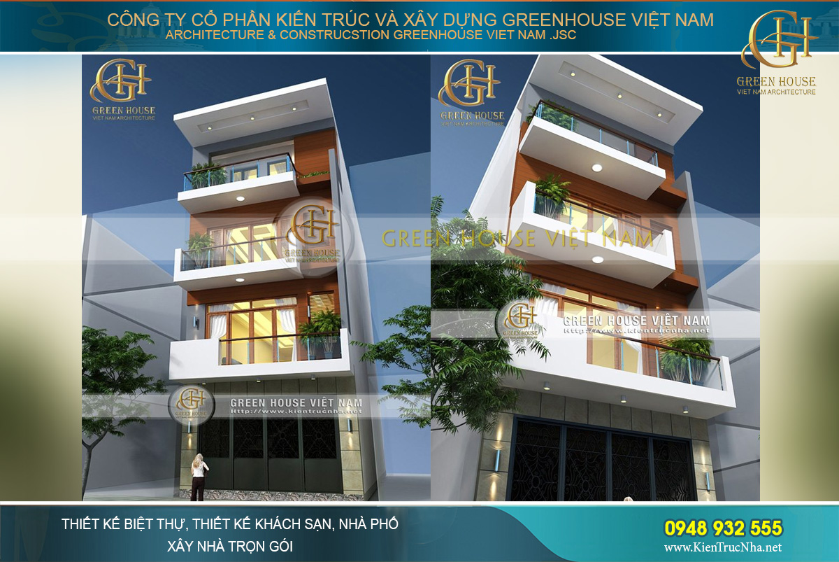 Thiết kế cải tạo nhà phố 4 tầng mặt tiền 5m hiện đại