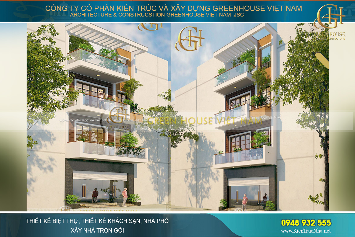 Thiết kế nhà lô phố 4 tầng phong cách hiện đại tại Bắc Giang