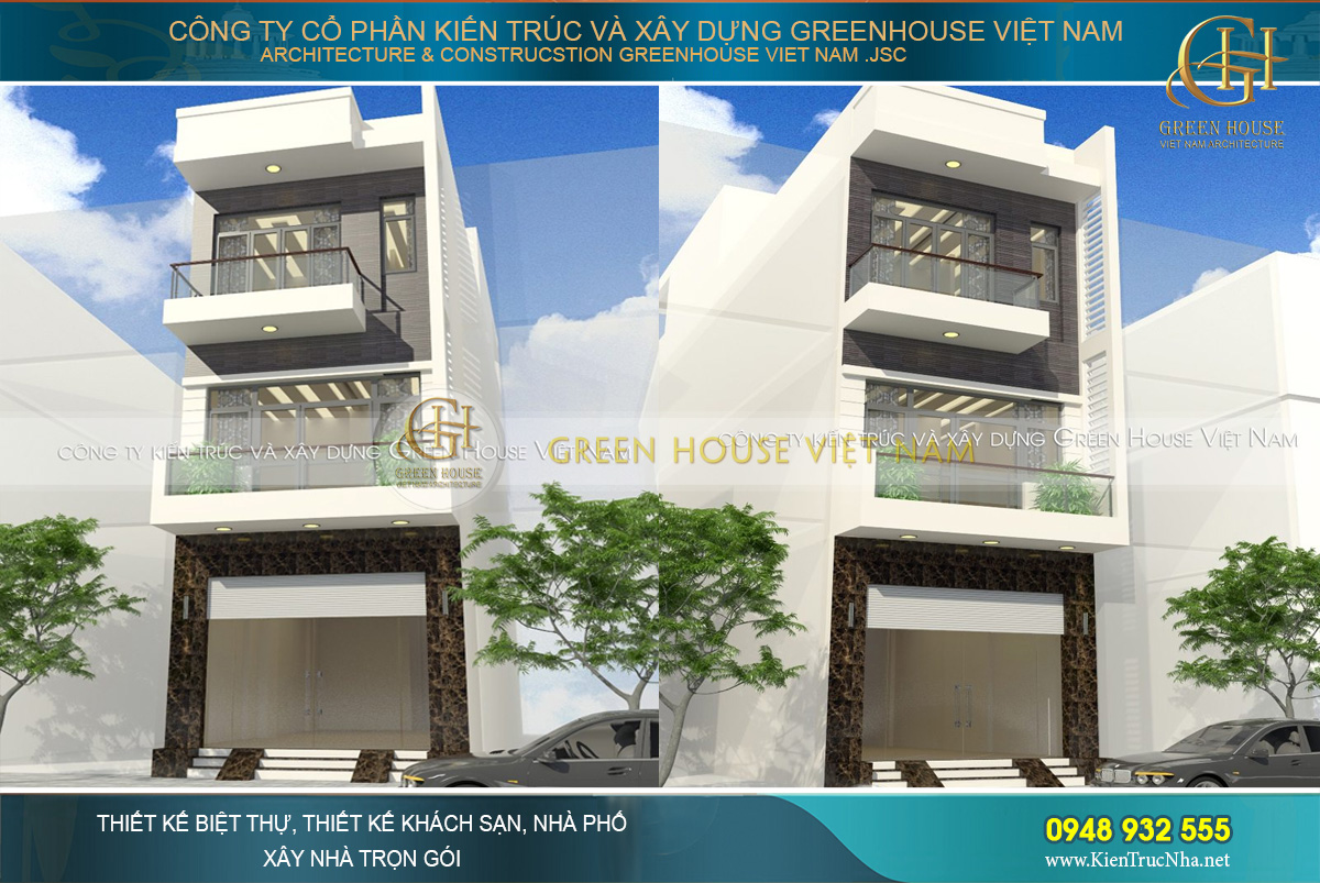 Thiết kế nhà lô phố 3 tầng phong cách hiện đại tại Bắc Giang